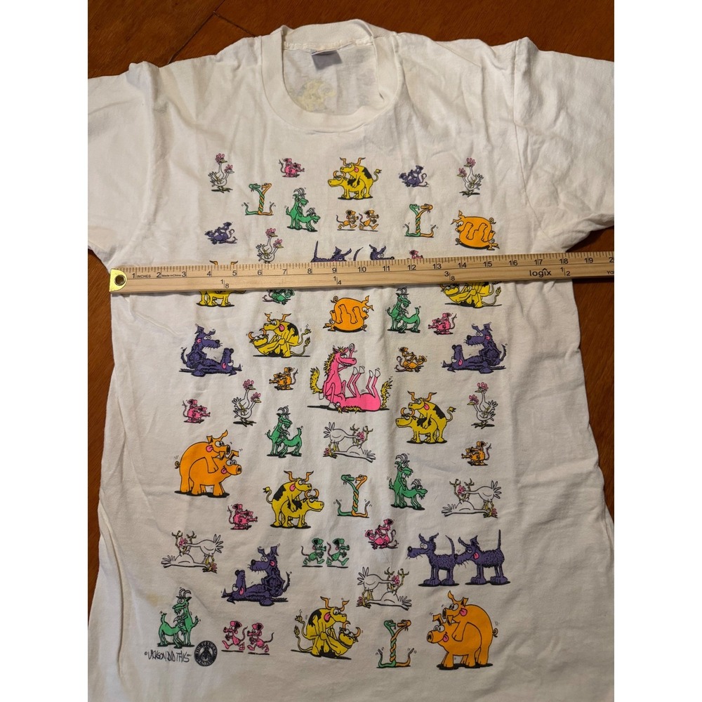 Vintage 90s Animal Sex Positions Single Stitch Humorous T-shirt Size Large - Picture 9 of 11